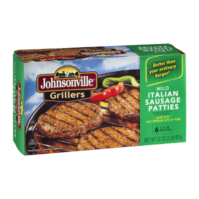 Johnsonville Grillers Italian Sausage Patties Mild - 6 CT
