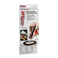 Hutzler Disposable Decorating Bags and 3 Decorating Nozzles - 20 CT
