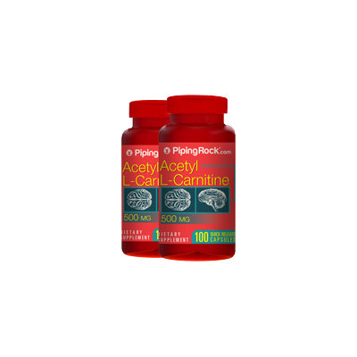 Piping Rock Acetyl L-Carnitine 500mg 2 Bottles x 100 Capsules