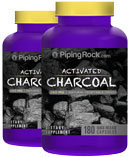 Piping Rock Activated Charcoal 260 mg 2 Bottles x 180 Capsules