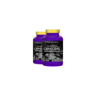 Piping Rock Activated Charcoal 260 mg 2 Bottles x 180 Capsules