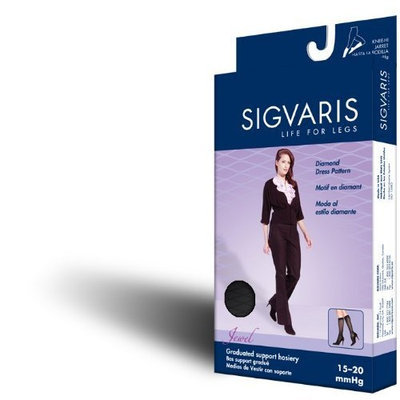 Sigvaris Jewel 15-20 mmHg Closed Toe Knee High Sock Size: C (10-12), Color: Mocha 85