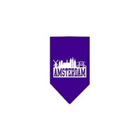 Ahi Amsterdam Skyline Screen Print Bandana Purple Small