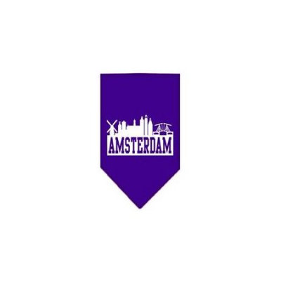 Ahi Amsterdam Skyline Screen Print Bandana Purple Small