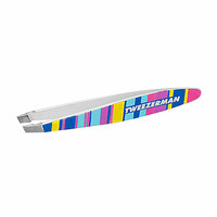 Tweezerman Stainless Steel Mini Slant Tweezer - Stripe Blue