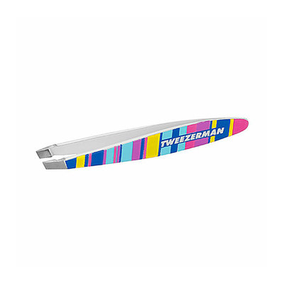 Tweezerman Stainless Steel Mini Slant Tweezer - Stripe Blue