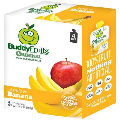 Generic BuddyFruits Apple & Banana Original Pure Blended Fruit, 3.2 oz, 4 count