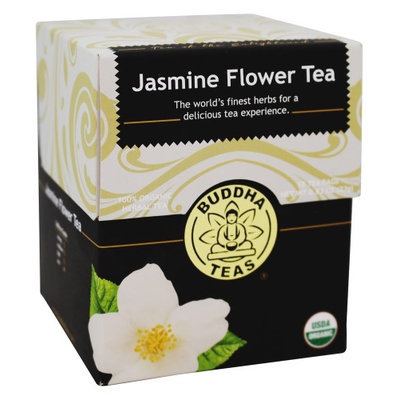 Buddha Teas Jasmine Flower 100 Percent Organic Herbal Tea 18 Bags Per Packet