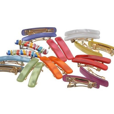 France Luxe Mini Rectangle Barrette Pairs - Nacro Yellow