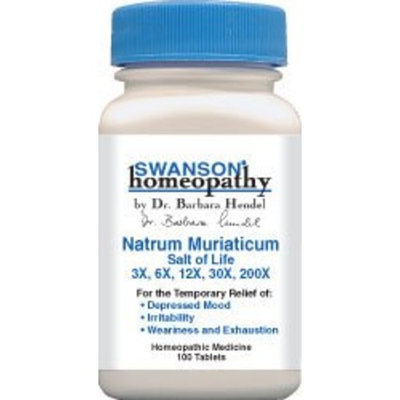 Swanson Homeopathy Natrum Muriaticum Salt of Life 3X, 6X, 12X, 30X, 200X 100 Tabs