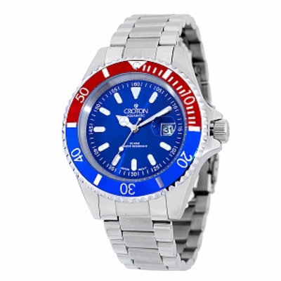 Croton Men's Stainless Steel Diver Watch, Blue, 1 ea