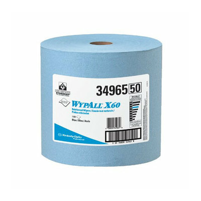 Kimberly-Clark Professional - Wypall X60 Wipers Wypall X60 Teri Wipers Jumbo Roll Blue 1100: 412-34965 - wypall x60 teri wipers jumbo roll blue 1100