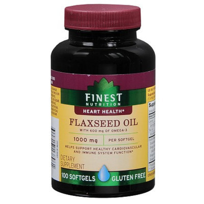 Finest Nutrition Flaxseed Oil 1000 mg Dietary Supplement Softgels