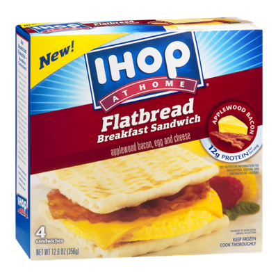 IHOP At Home Flatbread Breakfast Sandwich Applewood Bacon, Egg & Cheese - 4 CT
