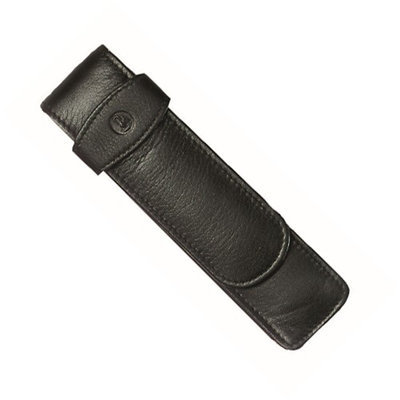 Chartpak Pelikan Black/ Green Leather Double Pen Case