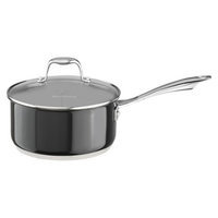 KitchenAid 3 Quart Stainless Steel Saucepan with Lid - Black