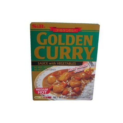 S B S & B Curry Golden Retort Medium Hot, 8.1 Ounce