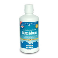Trace Minerals Research Liqumins Maxi Multi Liquid Multivitamin and Mineral Supplement with Ionic Minerals from Concentrate, Natural Orange Mango Flavor, 32-Ounce Bottle