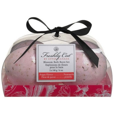 Upper Canada Soap Candle Upper Canada Soap & Candle Blossom Bath Burst Set Poppy Flower & Pummeo, Two 6-Ounce Fizzies (Pack of 2)