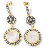 RICCOVA 14k Goldplated Crystal Circle Dangle Earrings