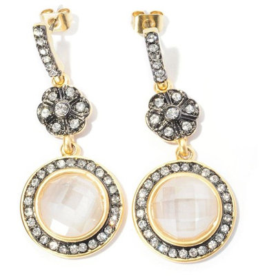 RICCOVA 14k Goldplated Crystal Circle Dangle Earrings