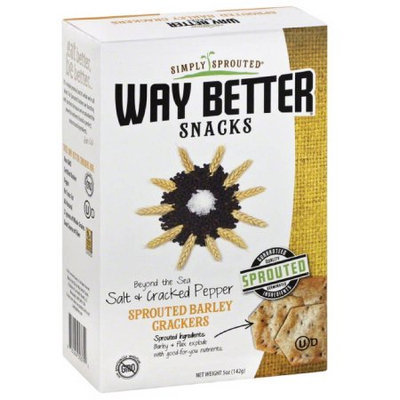 Simply Sprouted Way Better Snacks Salt & Cracked Pepper Sprouted Barley Crackers, 5 oz, (Pack of 12)