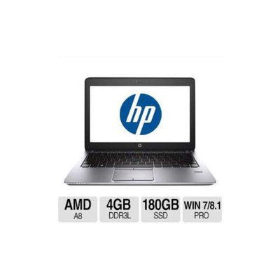 HP EliteBook 725 G1 Notebook PC - AMD A8-7150B 2GHz Quad-Core, 4GB DDR3L, 180GB SSD, 12.5