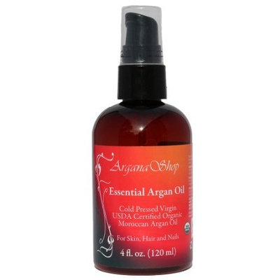 Arganashop, LLC Essential Argan Oil, 100% Pure Virgin Cold Pressed, USDA certified organic, 4 Fl.oz
