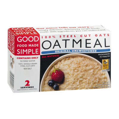 Good Food Made Simple Oatmeal Original Unsweetened All Natural - 2 CT