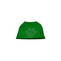 Ahi Clear Rhinestone Paw Shirts Emerald Green XS (8)