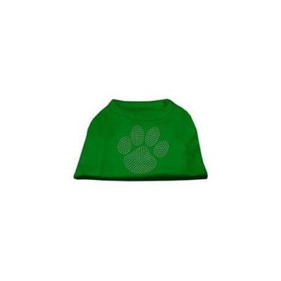 Ahi Clear Rhinestone Paw Shirts Emerald Green XS (8)