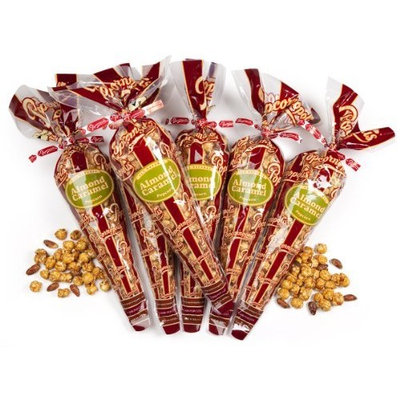 Popcornopolis Gourmet Almond Caramel Popcorn, 11-Ounce Bags (Pack of 6)