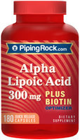 Piping Rock Alpha Lipoic Acid 300mg plus Biotin 180 Capsules