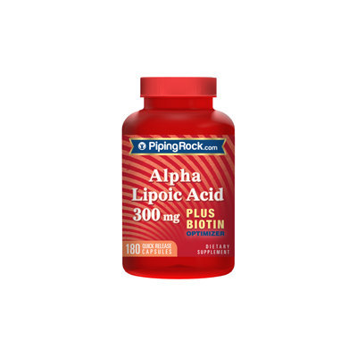Piping Rock Alpha Lipoic Acid 300mg plus Biotin 180 Capsules