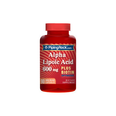 Piping Rock Alpha Lipoic Acid 600mg plus Biotin 90 Capsules