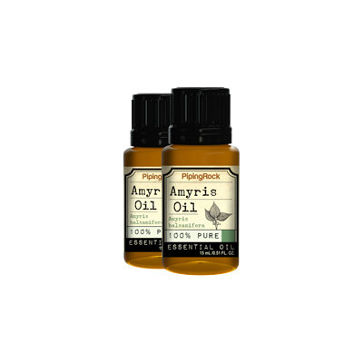Piping Rock Amyris Essential Oil 2 Bottles x 1/2 oz (15 ml) 100% Pure Oil Therapeutic Grade