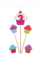 Amscan 170105 Number 3 & Cupcake Candle Picks - Pack of 60