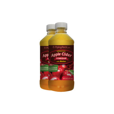 Piping Rock Apple Cider Vinegar w/Mother (Organic) 2 Bottles x 16 fl oz (473 mL)