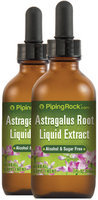 Piping Rock Astragalus Root Liquid Extract Alcohol Free 2 Dropper Bottles x 2 fl oz (59 mL)
