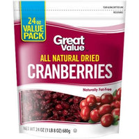 Great Value All Natural Dried Cranberries, 24 oz