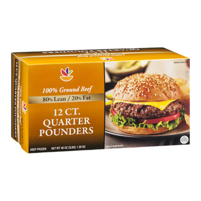 Ahold 100% Ground Beef Quarter Pounders - 12 CT