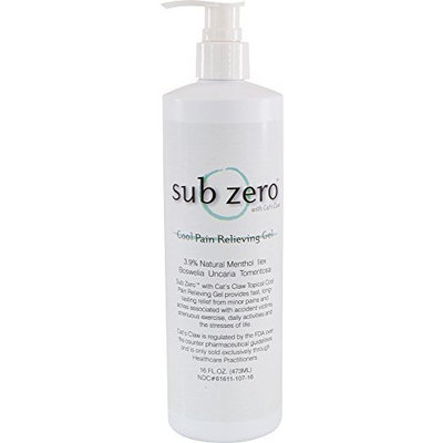 Sub zero LZ1665 Cool Pain Relieving Gel, Bottle with Pump, 16 oz, Clear