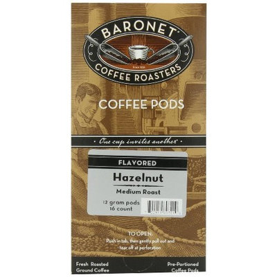 Baronet Coffee Hazelnut Medium Roast (12 g) Coffee Pods, 16-Count Pods (Pack of 3)