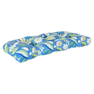 Jordan Outdoor Wicker Bench/Loveseat/Swing Cushion - Blue/Green Floral