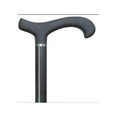 Med-aid Soft Derby Handle Carbon Fiber Walking Cane - Two Section Adjustable Color: Red