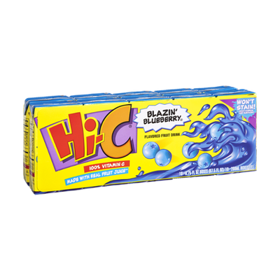 Hi-C Blazin' Blueberry Fruit Juice Boxes- 10 PK