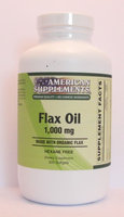 Organic Flax Oil 1000 MG No Chinese Ingredients American Supplements 300 Softgel