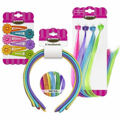 Gimme Clips Headband, Snap Clips, Elastics Mix - 66 Count