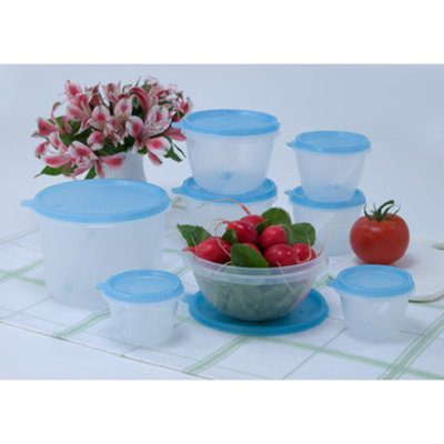 Fresh Keeper 16-Piece Food Storage Set, Blue Lids