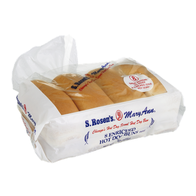 S. Rosen's Mary Ann Enriched Hot Dog Buns - 8 CT